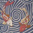 Schumacher 85591 KOI FISH in INDIGO Fabric - RHYTHM IN MOTIO