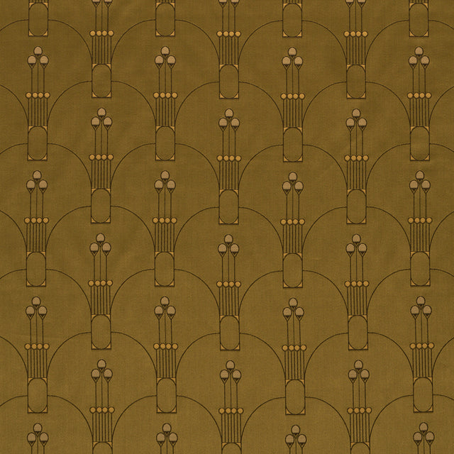 Schumacher 85601 SWANSON SCALLOP in OLIVE Fabric - RHYTHM IN