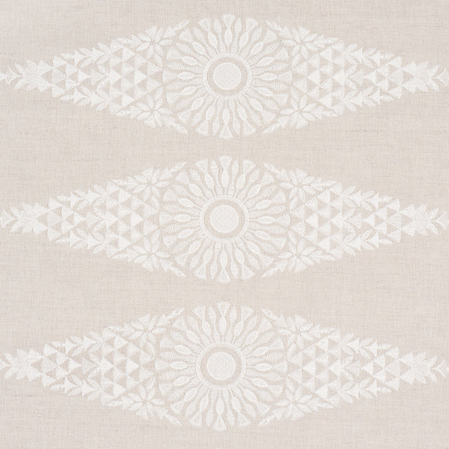 Schumacher 85672 TASMIN EMBROIDERY in NATURAL Fabric - NEW T