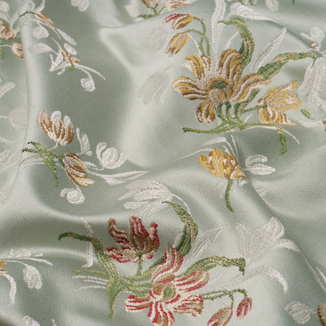 Schumacher 85821 SPITALFIELDS BOUQUET in ROBIN'S EGG Fabric 