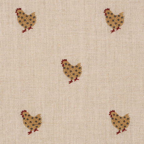 Schumacher 85950 BETSY'S CHICKEN EMBROIDERY in NATURAL Fabri