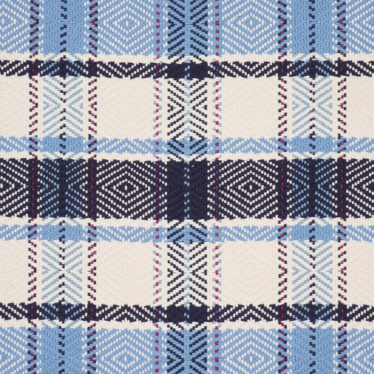 Schumacher 85990 HEIDI PLAID in INDIGO Fabric - PRAIRIE