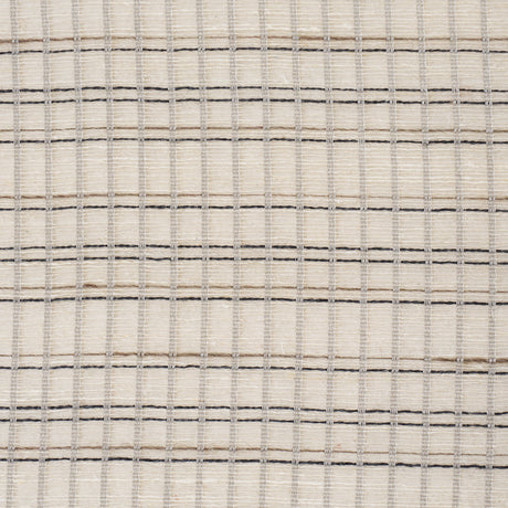 Schumacher 86050 PAYTON LINEN SHEER GRID in BLACK & WHITE Fa