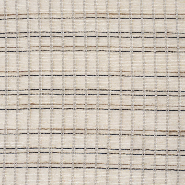 Schumacher 86050 PAYTON LINEN SHEER GRID in BLACK & WHITE Fa