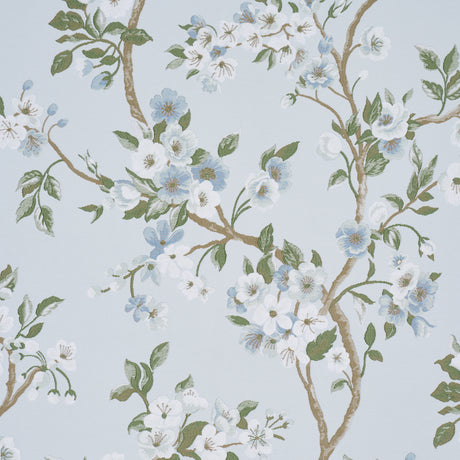 Schumacher 86222 CHERRY BLOSSOM in SKY Fabric - SCHUMACHER C