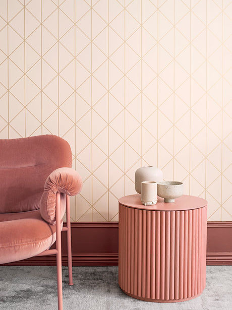 Engblad & Co 8805 Diamonds Blush Geometric Wallpaper