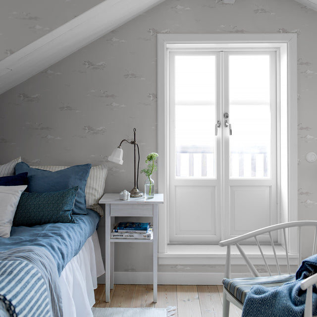 Schumacher 8857 SEAGULLS in GREY Wallpaper - BORÃ…STAPETER