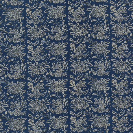 Schumacher 901U59 PEONY BY RAOUL in INDIGO Fabric - RAOUL TE