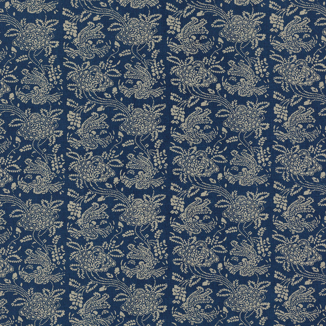 Schumacher 901U59 PEONY BY RAOUL in INDIGO Fabric - RAOUL TE