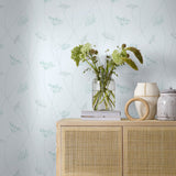 Schumacher 9302 QUEEN ANNE in MINERAL Wallpaper - BORÃ…STAPE