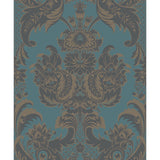 COLE & SON 94/3017.CS.0 WYNDHAM TEAL AND CHARCOAL Wallpaper - Eade's Wallpaper