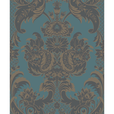 COLE & SON 94/3017.CS.0 WYNDHAM TEAL AND CHARCOAL Wallpaper - Eade's Wallpaper