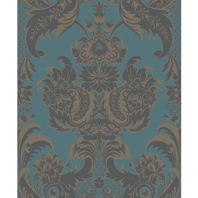 COLE & SON 94/3017.CS.0 WYNDHAM TEAL AND CHARCOAL Wallpaper - Eade's Wallpaper