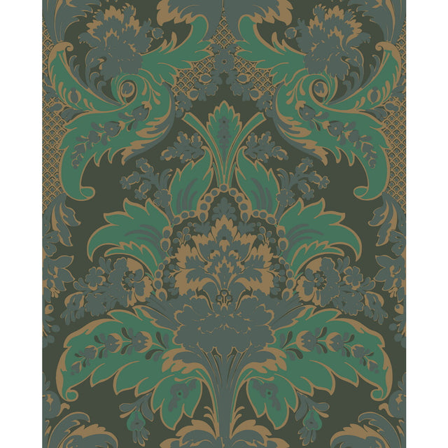 COLE & SON 94/5028.CS.0 ALDWYCH GREEN AND GOLD Wallpaper - Eade's Wallpaper