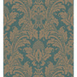 COLE & SON 94/6031.CS.0 BLAKE TEAL AND SILVER Wallpaper - Eade's Wallpaper