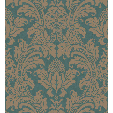 COLE & SON 94/6031.CS.0 BLAKE TEAL AND SILVER Wallpaper - Eade's Wallpaper