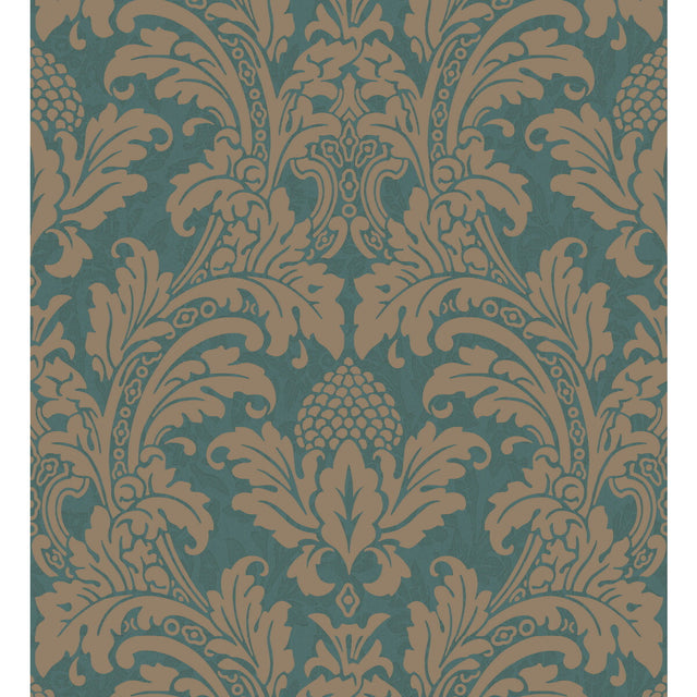 COLE & SON 94/6031.CS.0 BLAKE TEAL AND SILVER Wallpaper - Eade's Wallpaper