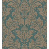 COLE & SON 94/6031.CS.0 BLAKE TEAL AND SILVER Wallpaper - Eade's Wallpaper