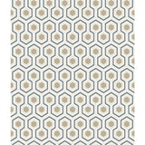 COLE & SON 95/3016.CS.0 HICKS HEXAGON GILVER/WT/BK Wallpaper - Eade's Wallpaper