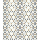 COLE & SON 95/3016.CS.0 HICKS HEXAGON GILVER/WT/BK Wallpaper - Eade's Wallpaper