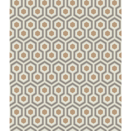 COLE & SON 95/3017.CS.0 HICKS HEXAGON GOLD/TAUPE Wallpaper - Eade's Wallpaper