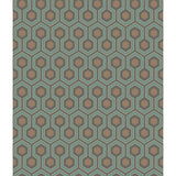 COLE & SON 95/3018.CS.0 HICKS HEXAGON TEAL/GOLD Wallpaper - Eade's Wallpaper
