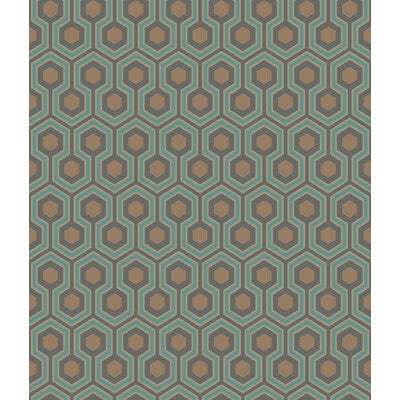 COLE & SON 95/3018.CS.0 HICKS HEXAGON TEAL/GOLD Wallpaper - Eade's Wallpaper