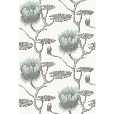 COLE & SON 95/4022.CS.0 SUMMER LILY AQUA/WHITE Wallpaper - Eade's Wallpaper