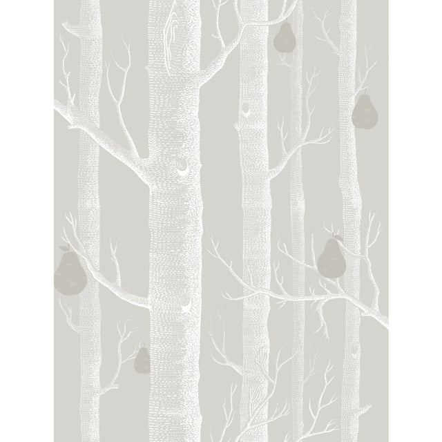 COLE & SON 95/5029.CS.0 WOODS & PEARS GREY/WHT/SLVR Wallpaper - Eade's Wallpaper