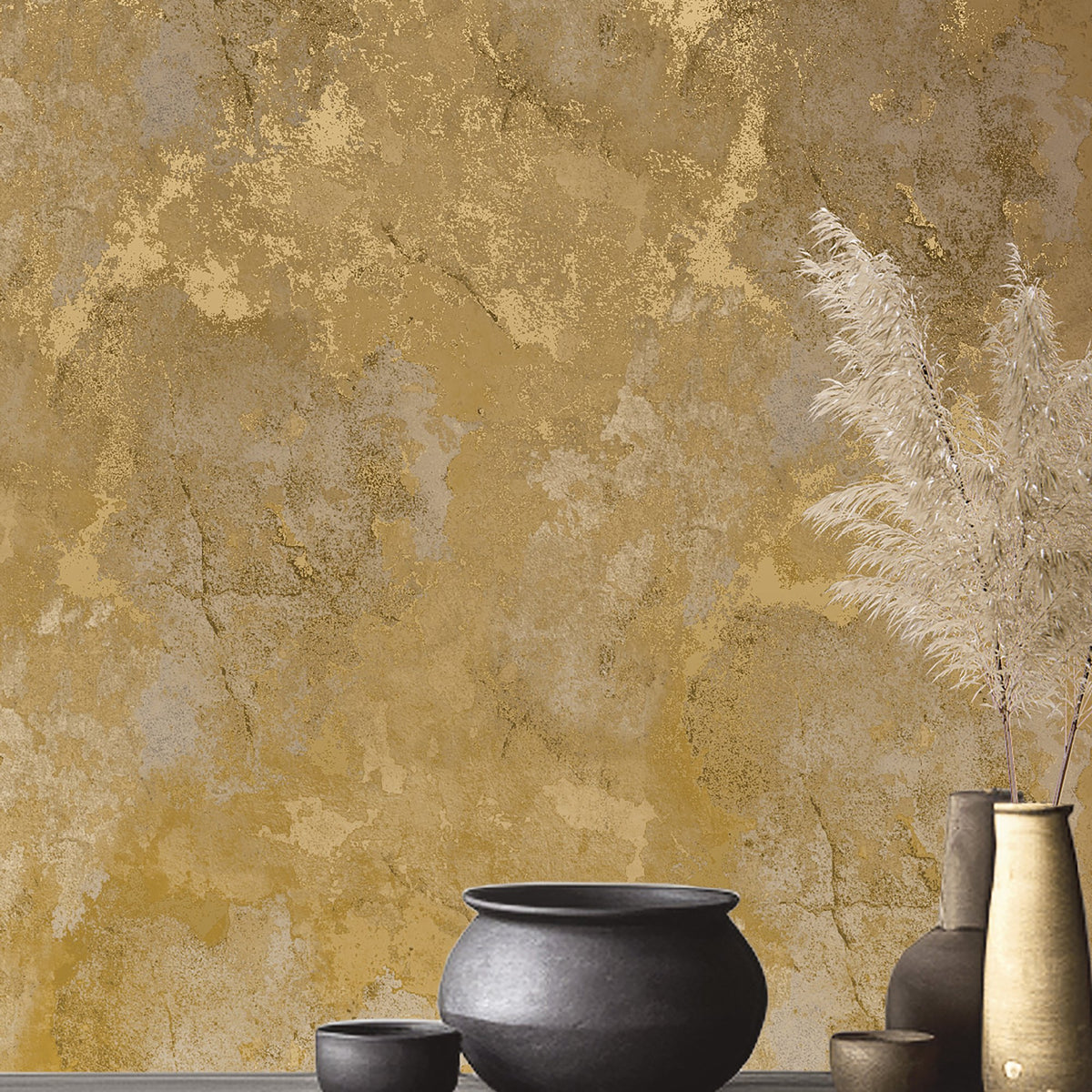 Galerie Italian Textures 4 Plain Texture Gold Wallpaper 9783