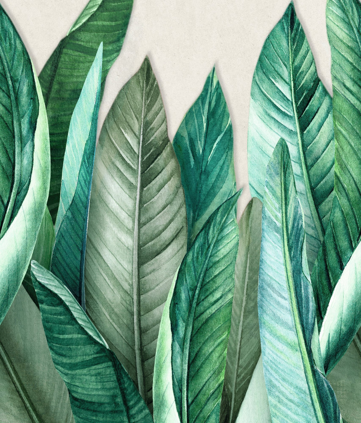 Galerie Orom II Branched Leaves All-over Green Mural A39501
