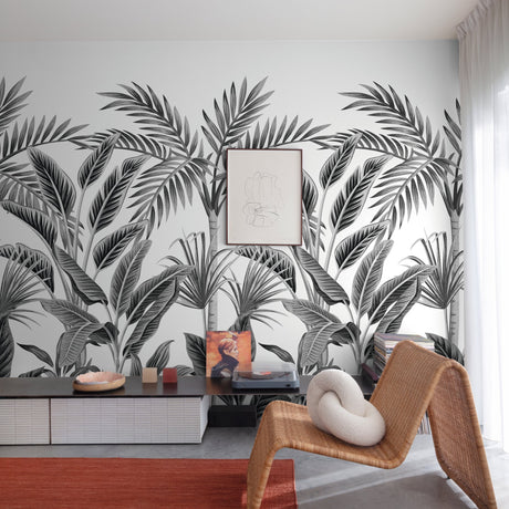 Galerie Orom II Branched Leaves Motive Black Mural A40801