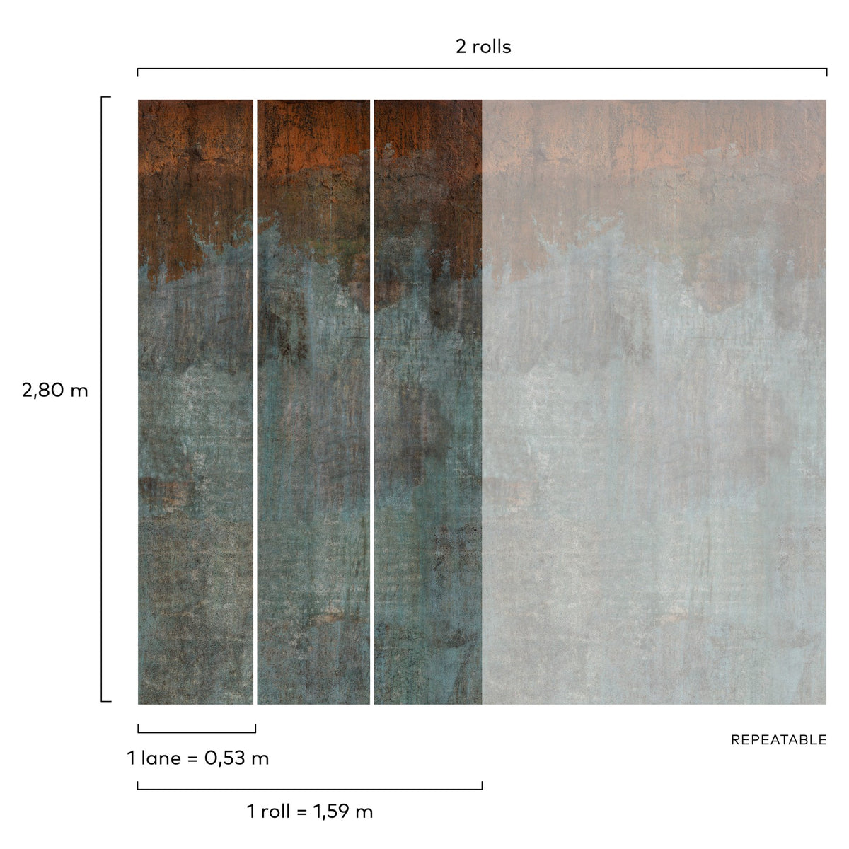 Galerie Orom II Concrete Plain Multi-colored Mural A43101