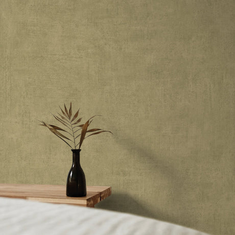 Galerie Orom II Patinated Plain Green Wallpaper A51514