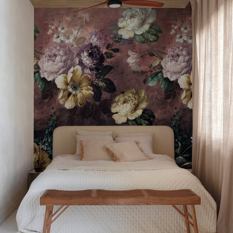 Galerie Orom II Classical Floral All-over Red Mural A52001