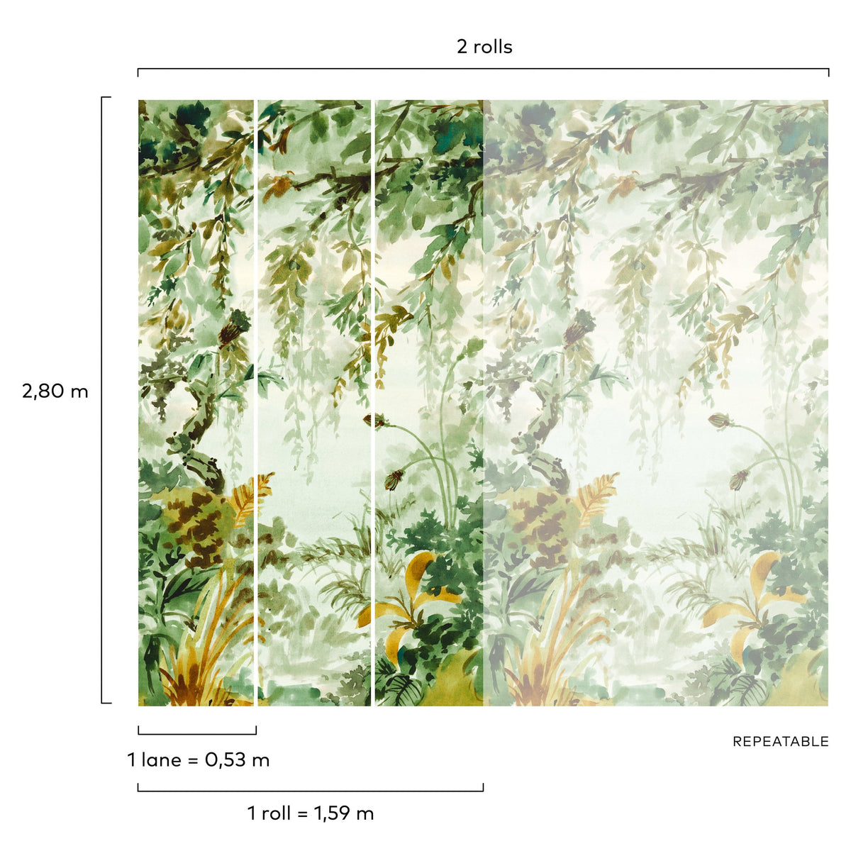 Galerie Orom II Photographic All-over Print Green Mural A522