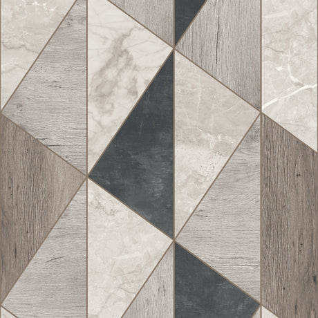 Galerie Arcadia Geometric All-over Grey Wallpaper ARA65104