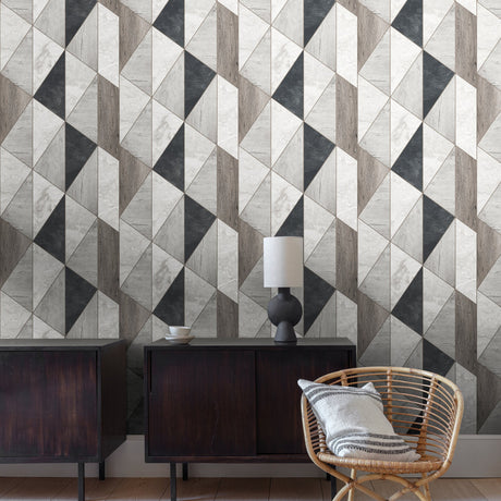 Galerie Arcadia Geometric All-over Grey Wallpaper ARA65104