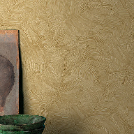 Galerie Karuna Branched Leaves Motive Gold Wallpaper KRA6760