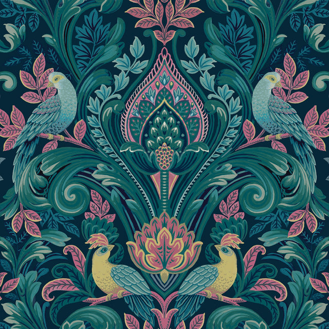 Galerie Arcadia Medallion All-over Print Blue Wallpaper ARA6