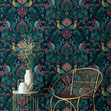 Galerie Arcadia Medallion All-over Print Blue Wallpaper ARA6