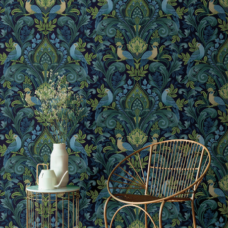 Galerie Arcadia Medallion All-over Print Blue Wallpaper ARA6