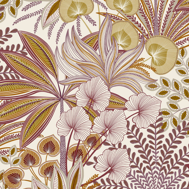 Galerie Karuna Branched Leaves All-over Red Wallpaper KRA690