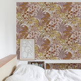 Galerie Karuna Branched Leaves All-over Red Wallpaper KRA690