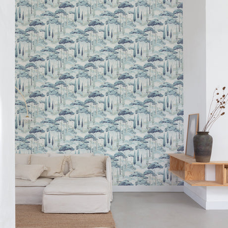 Galerie Arcadia Branched Leaves Motive Blue Wallpaper ARA692