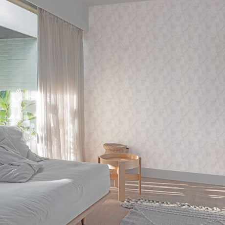 Galerie Arcadia Branched Leaves All-over White Wallpaper ARA