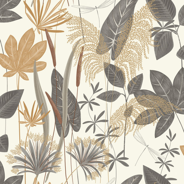 Galerie Arcadia Branched Leaves All-over Beige Wallpaper ARA