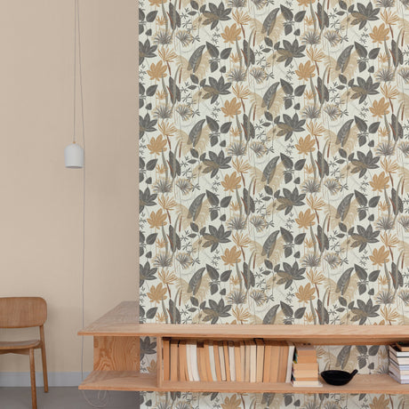 Galerie Arcadia Branched Leaves All-over Beige Wallpaper ARA