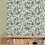 Galerie Arcadia Branched Leaves All-over Green Wallpaper ARA