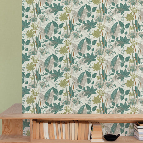 Galerie Arcadia Branched Leaves All-over Green Wallpaper ARA